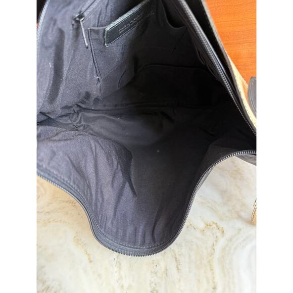 Italian Leather Curved Bottom Hobo Bag Black Python Trim - Picture 9 of 9